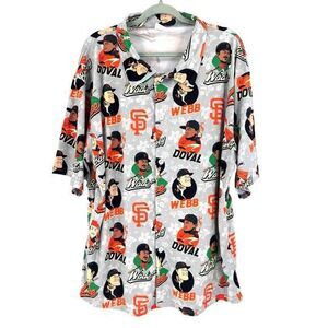 San Francisco Giants Bobble Head Shirt‎ Men's XL Hawaiian Game Day Promo Novelty